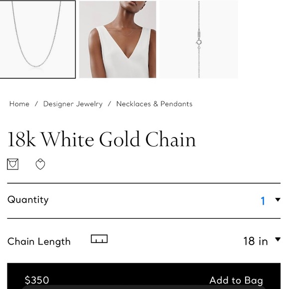 Tiffany platinum diamond heart key charm and chain - Picture 8 of 8